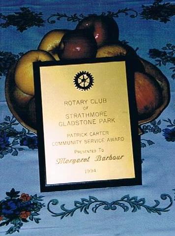 Community
                        Service Award - Plaque